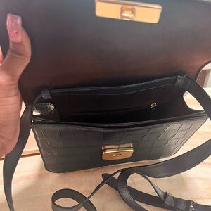 Coach Black Croc-Embossed Crossbody Bag